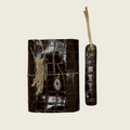 Mini Hot Fudge A6 brown patent leather finish, classy and elegant