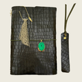 Dark forest A5 in a dark beautiful green leather with a rich timeless character