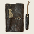 Cocoa A5 embossed in a brown rich, warm elegant tone.