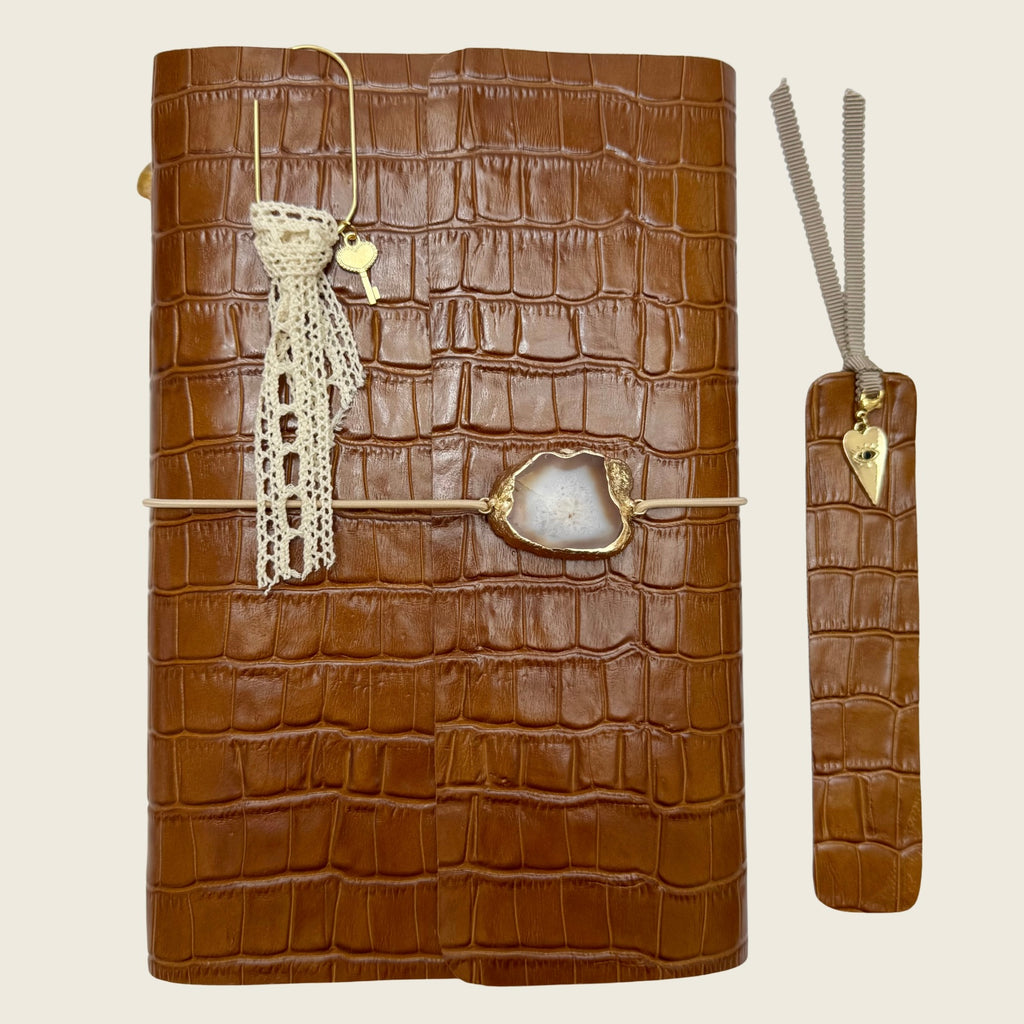 Salted caramel A5 beautiful embossed classic neutral color