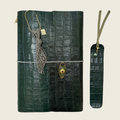Mediterranea A5 green soft embossed leather, harmonious and chic