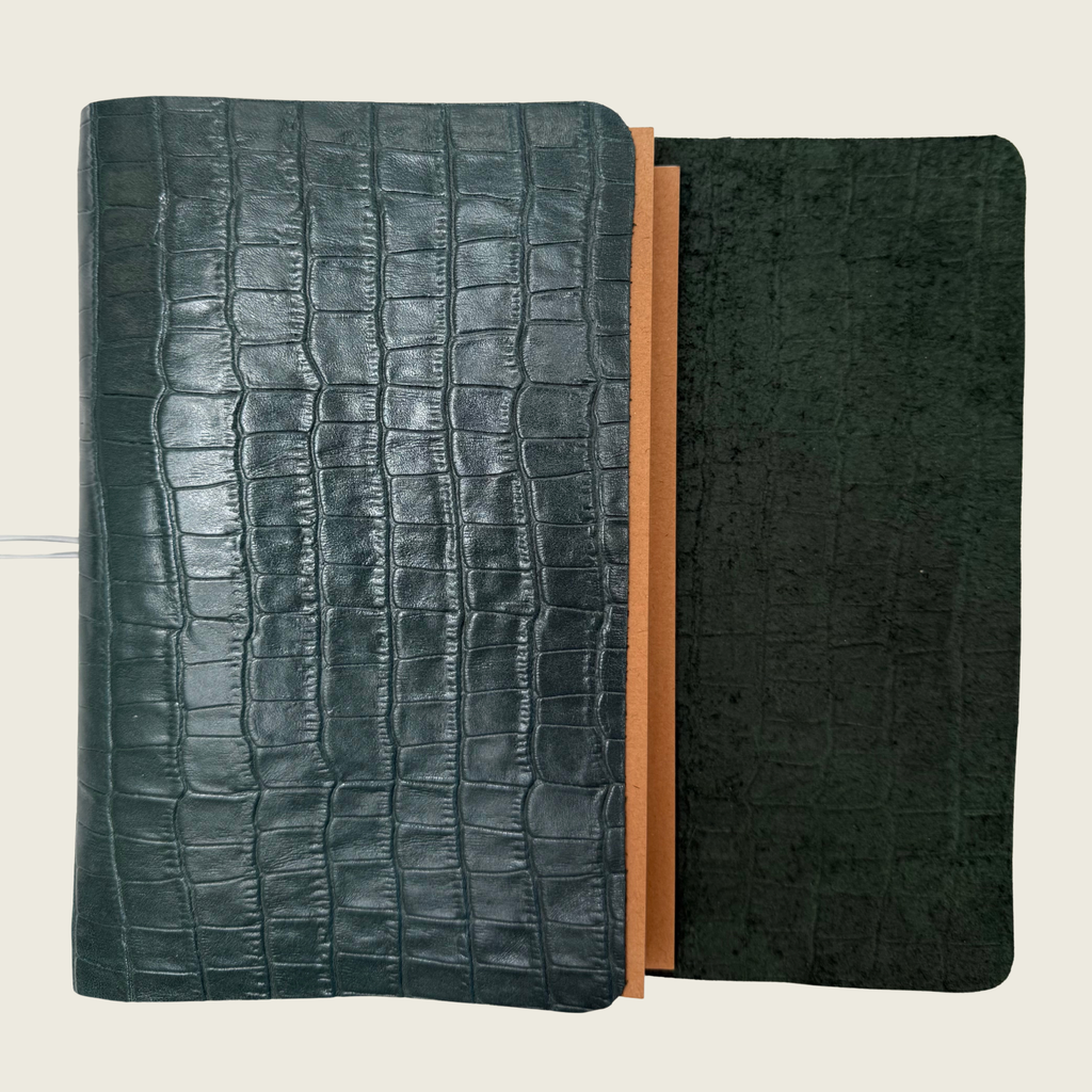 Mediterranea A5 green soft embossed leather, harmonious and chic