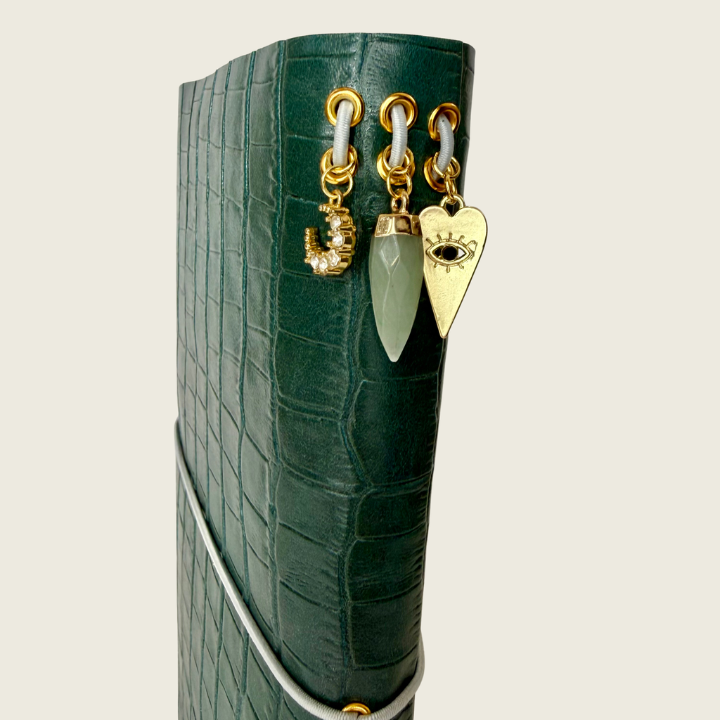 Mediterranea A5 green soft embossed leather, harmonious and chic
